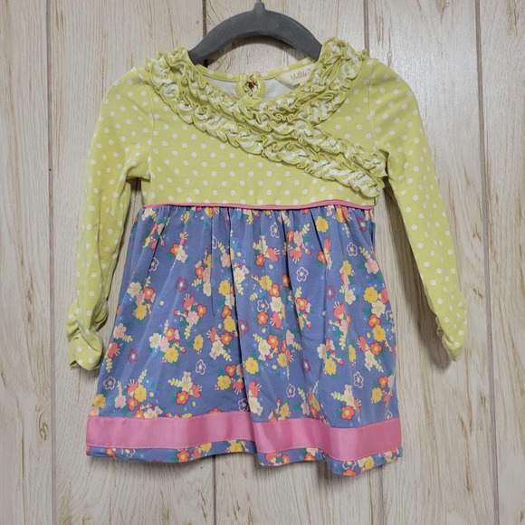 Matilda Jane Other - Matilda Jane Floral Polka Dot Ruffled Dress 6-12M
